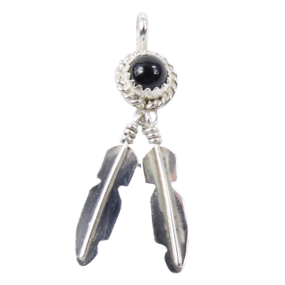 Indianerschmuck Kettenanhänger - Enchanting Onyx Feather