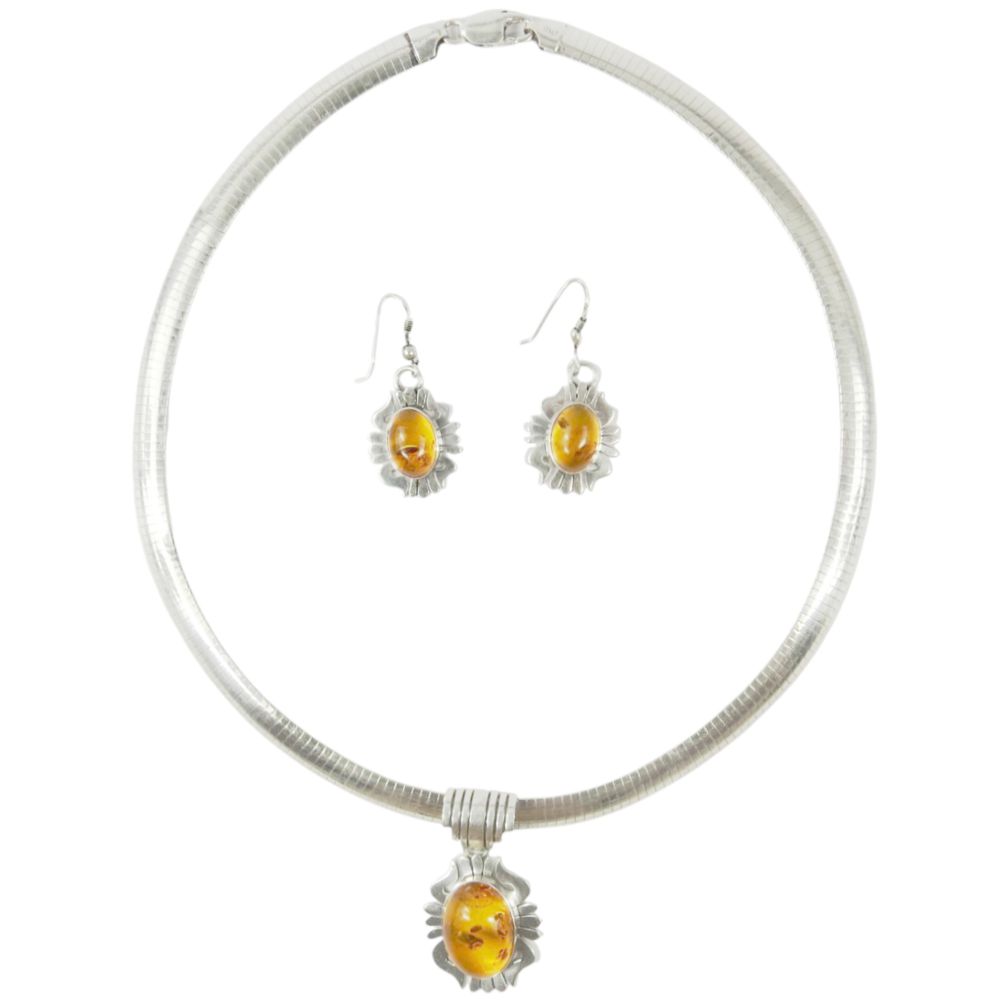 Indianerschmuck-Set - Maya- & Aztekenschmuck aus Sterling Silber - Tasco Sol Plata