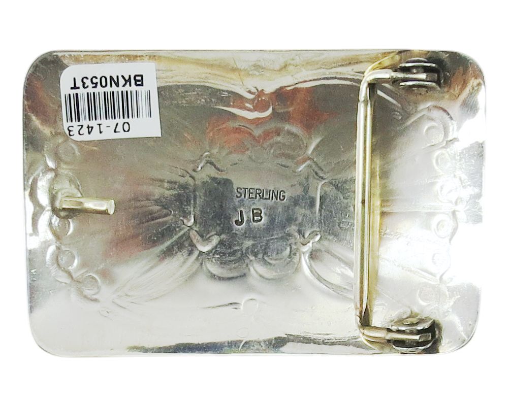 Indianerschmuck Gürtelschnalle aus Sterling Silber - Kingman Buckle