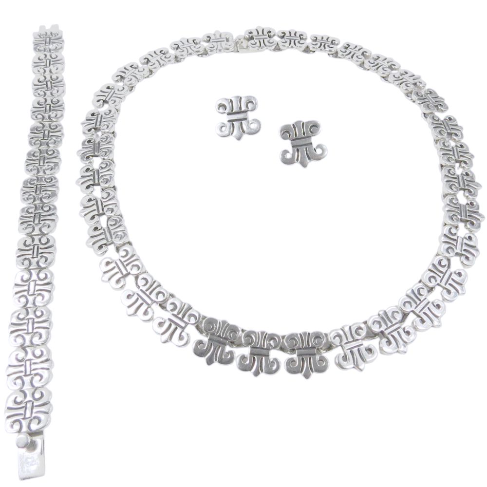 Indianerschmuck-Set - Maya- & Aztekenschmuck aus Sterling Silber - Tasco Silver Heritage
