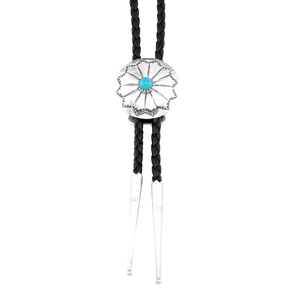 Bolotie aus Sterling Silber - Turquoise Concho III