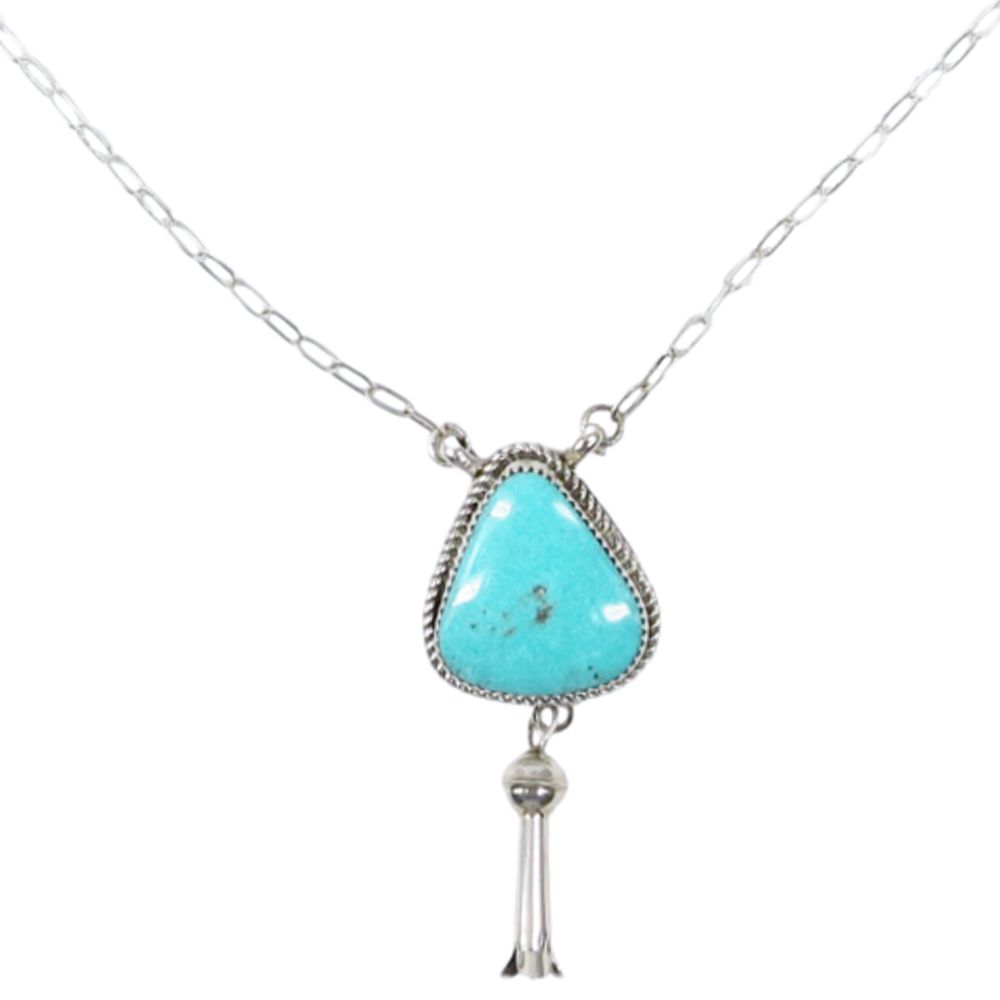 Indianerschmuck Kette aus Sterling Silber - Turquoise Blossom