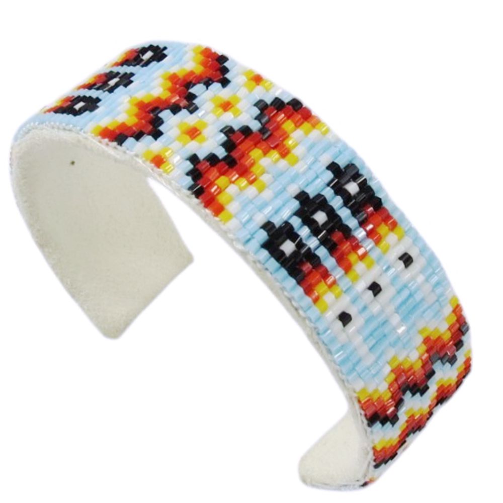 Unisex Armspange mit Glasperlenverzierung - Three Feathers Beadwork