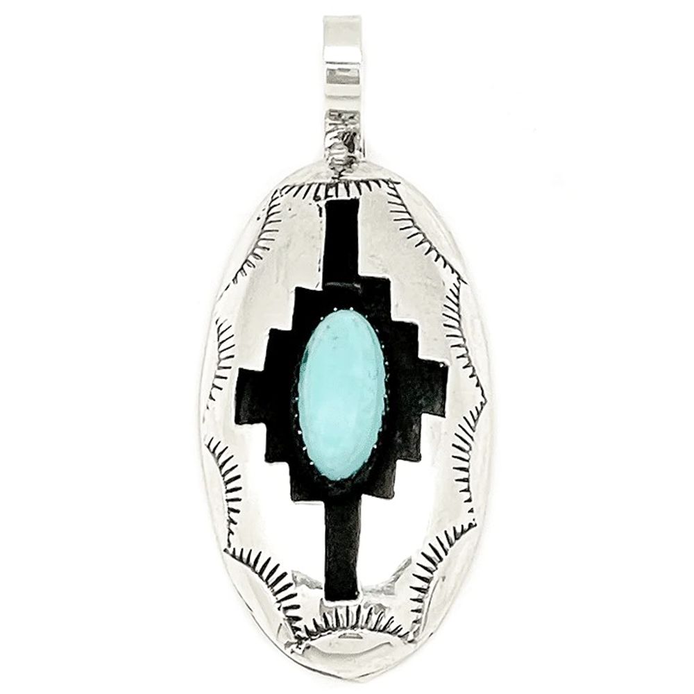 Kettenanhänger aus Sterling Silber - Large Southwest Turquoise