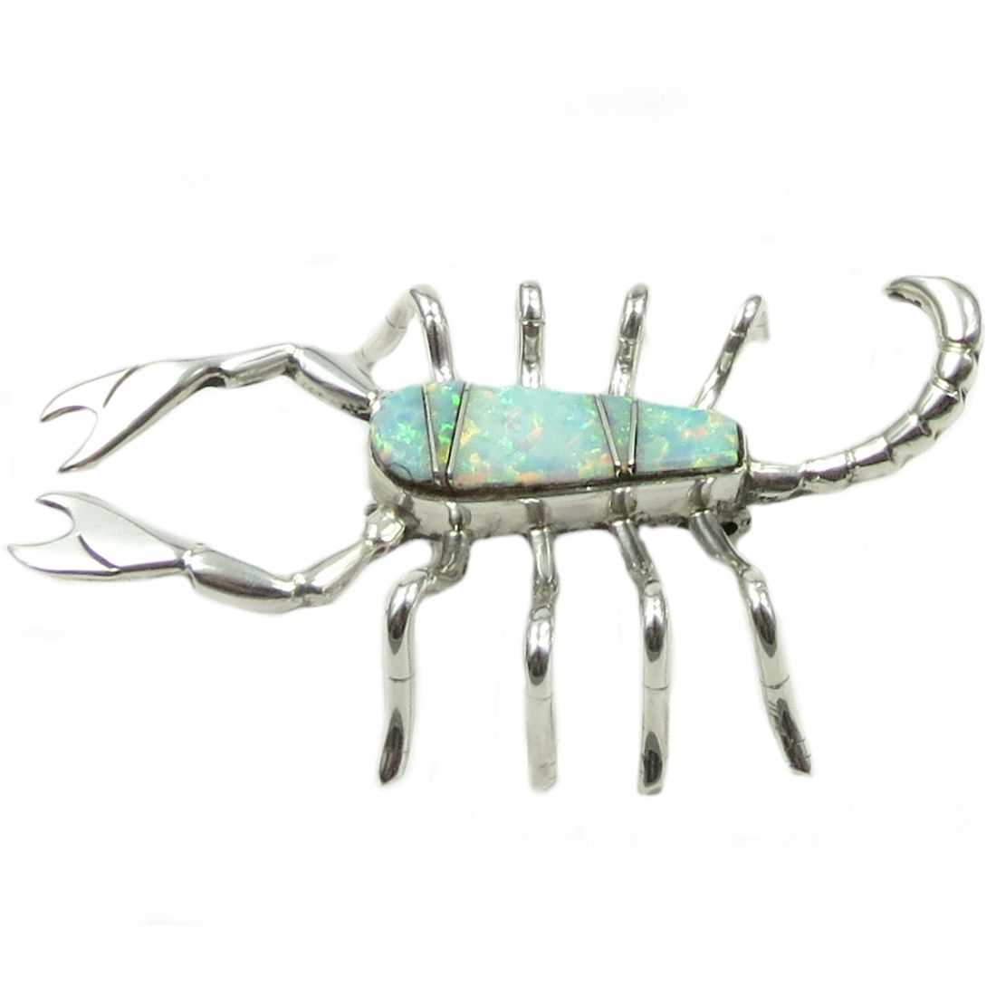Indianerschmuck Brosche aus Sterling Silber - Pawn Schmuck - Opal Scorpion