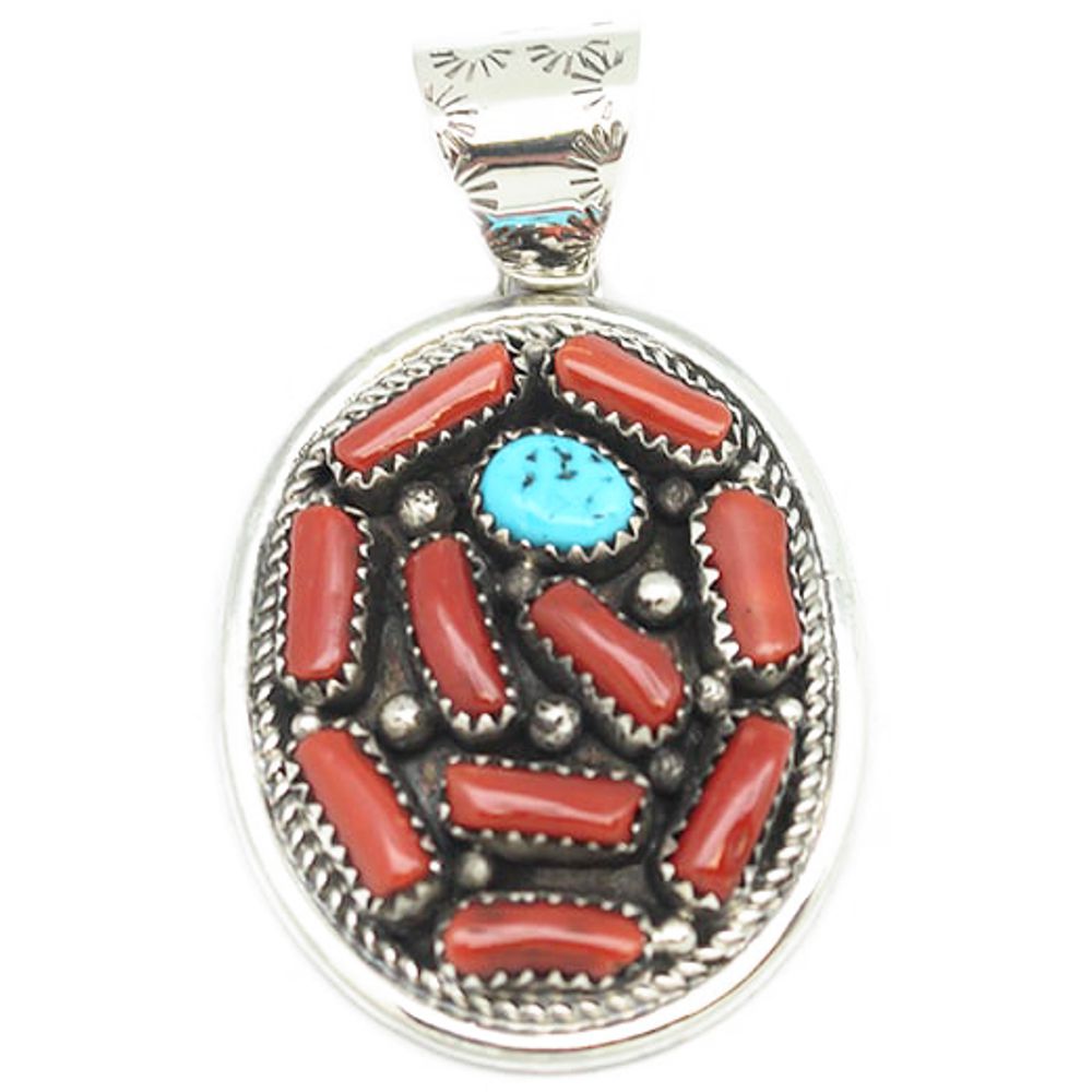 Indianerschmuck Kettenanhänger aus Sterling Silber - Sleeping Coral Cluster