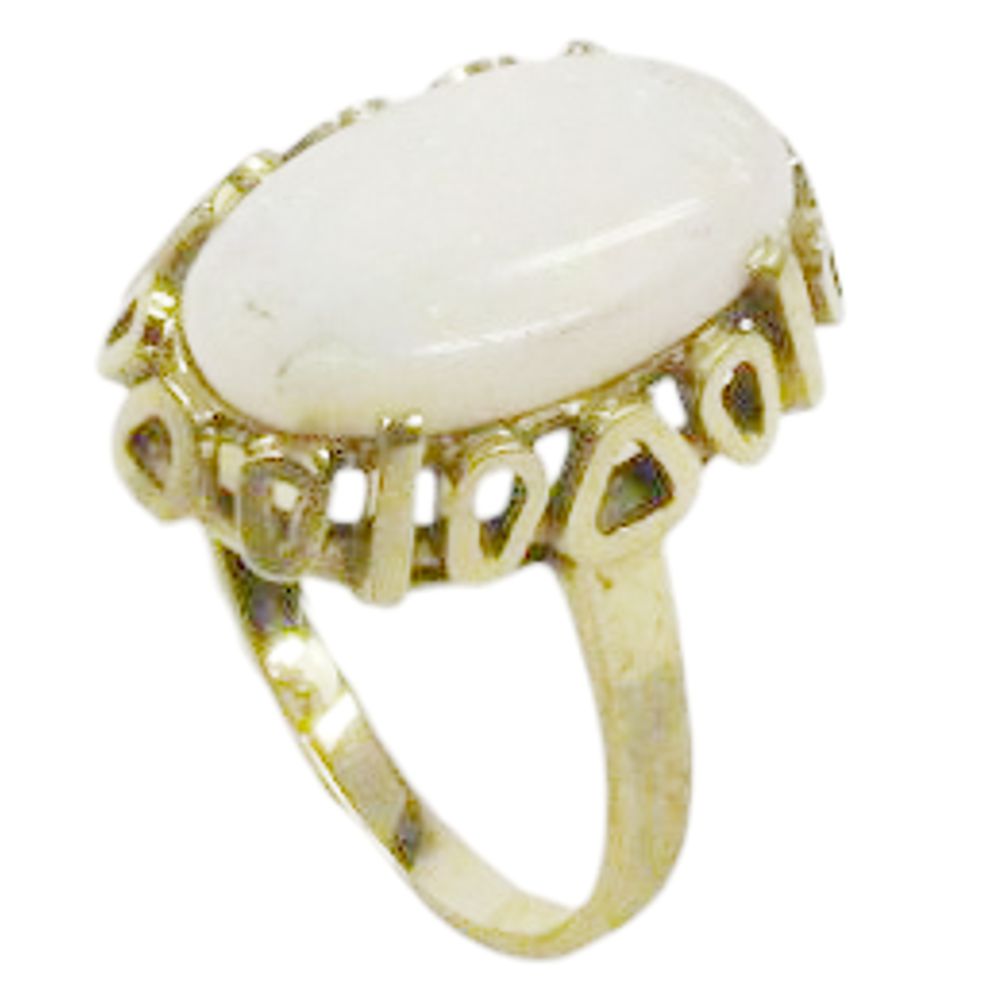 Damenring aus 14 Karat Gold - Pawn-Schmuck - Golden Opal, Größe 10