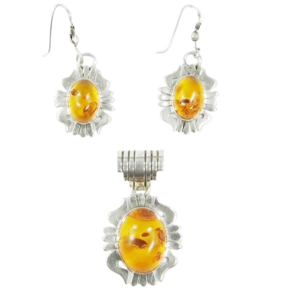 Indianerschmuck-Set - Maya- & Aztekenschmuck aus Sterling Silber - Tasco Sol Plata
