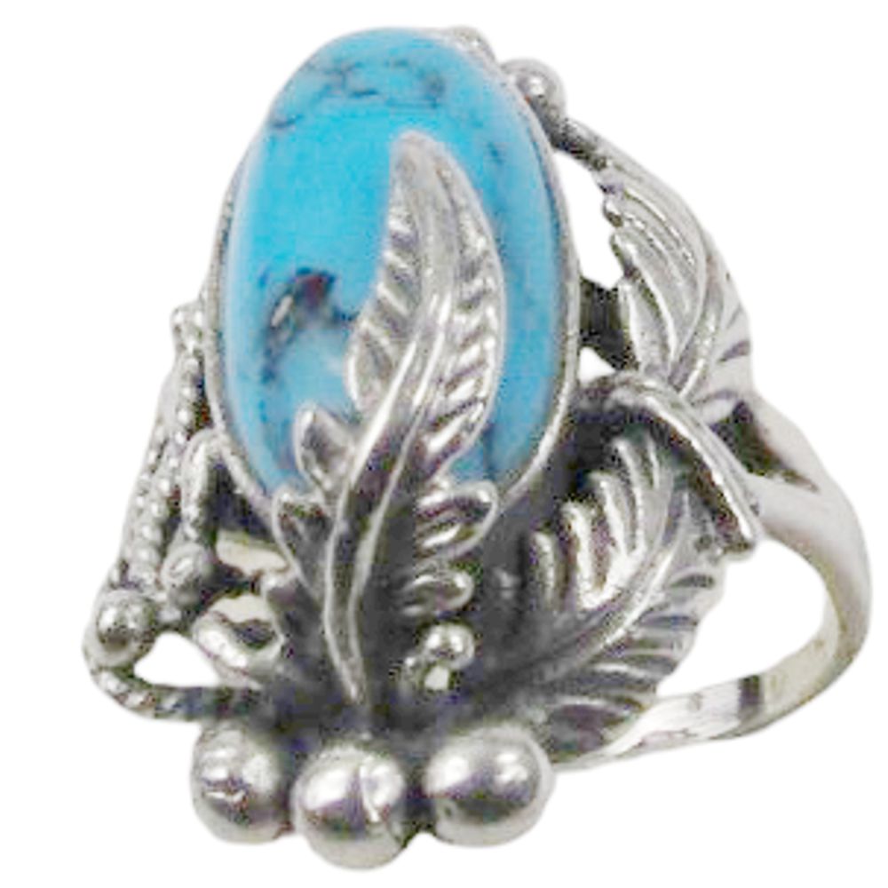 Damenring aus Sterling Silber - Pawn Schmuck - Turquoise Elegance, Größe 9